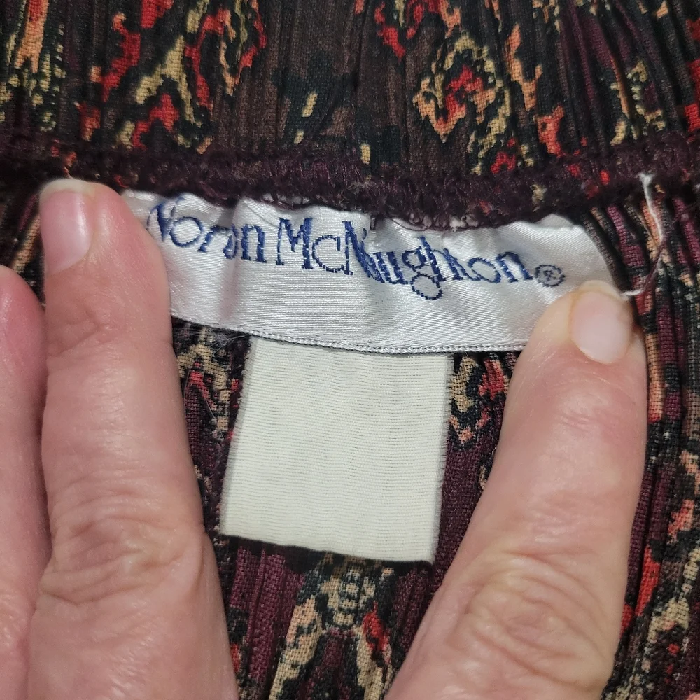 Norton McNaughton Vintage Accordion Ikat Style Pencil Midi Skirt Free Size - Picture 10 of 10